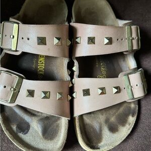 BIRKENSTOCK well love Arizona studded reptile rose sandals Sz 40